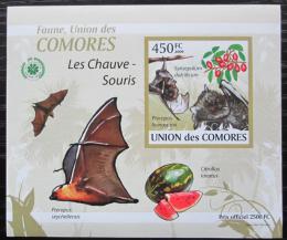 Poštová známka Komory 2009 Netopiere DELUXE neperf. Mi# 2459 B Block