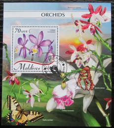 Poštová známka Maldivy 2018 Orchideje Mi# Block 1236 Kat 9€