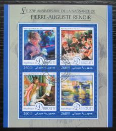 Poštové známky Džibutsko 2016 Umenie, Pierre-Auguste Renoir Mi# 1164-67 Kat 10€ - zväèši� obrázok