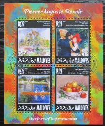 Poštové známky Maldivy 2014 Umenie, Pierre-Auguste Renoir Mi# 5966-69 Kat 10€