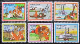Poštové známky Paraguaj 1985 Román Tom Sawyer Mi# 3887-92