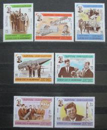 Poštové známky Aden Kathiri 1967 Prezident Kennedy a prieskum vesmíru Mi# 166-72