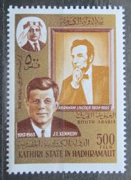 Poštová známka Aden Kathiri 1967 Prezident John F. Kennedy Mi# 164 Kat 5.50€ 