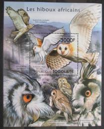 Poštová známka Togo 2011 Africké sovy Mi# Block 634 Kat 12€