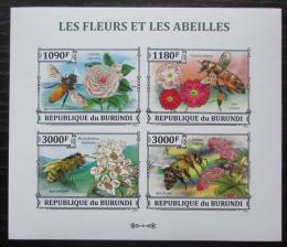 Poštové známky Burundi 2013 Vèely a kvety neperf. Mi# 3288-91 B Bogen