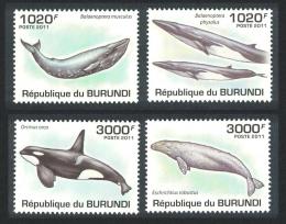 Poštové známky Burundi 2011 Ve¾ryby Mi# 2038-41 Kat 9.50€