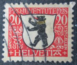 Poštová známka Švýcarsko 1928 Znak St. Gallen Mi# 231