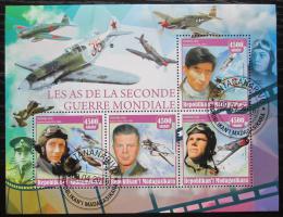 Poštové známky Madagaskar 2016 Piloti a váleèná letadla Mi# N/N