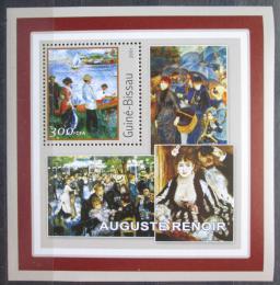 Poštová známka Guinea-Bissau 2001 Umenie, Pierre-Auguste Renoir Mi# 1627 Block