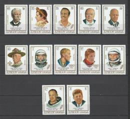 Poštové známky Adžmán 1971 Osobnosti a jejich znamení Mi# 781-92 Kat 12.50€