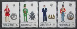 Poštové známky Gibraltár 1972 Vojenské uniformy Mi# 289-92 Kat 9€