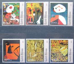 Poštové známky Guinea-Bissau 2001 Umenie, Joan Miró Mi# 1606-11 Kat 8€