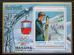 Poštová známka Manáma 1971 ZOH Sapporo pretlaè Mi# Block 129 A Kat 15€