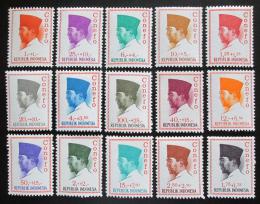 Poštové známky Indonézia 1965 Prezident Sukarno Mi# 473-87