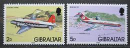 Poštové známky Gibraltár 1987 Lietadla Mi# 433,436 Y III Kat 7€