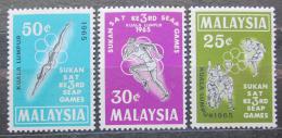 Poštové známky Malajsie 1965 Šport Mi# 27-29