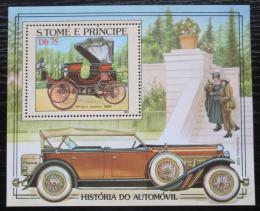 Poštová známka Svätý Tomáš 1983 Historické automobily Mi# Block 137 A Kat 13€