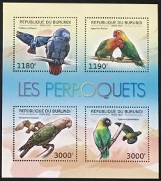 Poštové známky Burundi 2012 Papagáje Mi# 2813-16 Bogen Kat 10€