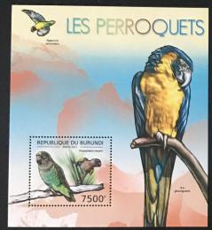 Poštová známka Burundi 2012 Papagáje Mi# Block 287 Kat 9€