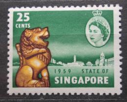 Poštová známka Singapur 1959 Bronzový lev Mi# 46
