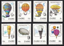 Poštové známky Zair 1984 Horkovzdušné balóny TOP SET Mi# 867-74 Kat 14€