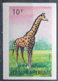Poštová známka Burundi 1964 Žirafa mramorovaná neperf. Mi# 97 B