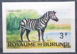 Poštová známka Burundi 1964 Zebra stepní neperf. Mi# 91 B