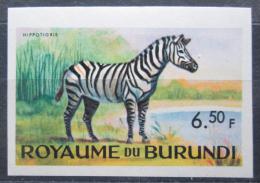 Poštová známka Burundi 1964 Zebra stepní neperf. Mi# 95 B