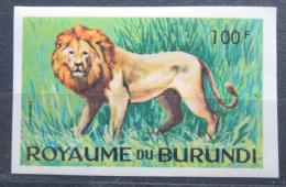 Poštová známka Burundi 1964 Lev pustinný neperf. Mi# 101 B Kat 16€