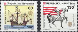 Poštové známky Chorvátsko 1992 Európa CEPT, objavenie Ameriky Mi# 211-12