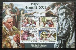 Poštové známky Burundi 2011 Papež Benedikt XVI. Mi# Block 178 Kat 9.50€