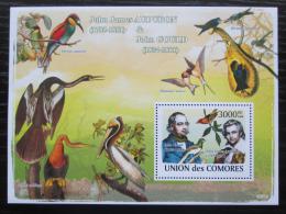 Poštová známka Komory 2009 Vtáci, Audubon a Gould Mi# Block 457 Kat 15€