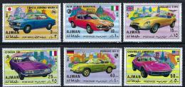 Poštové známky Adžmán 1971 Športovní autá Mi# 1169-74