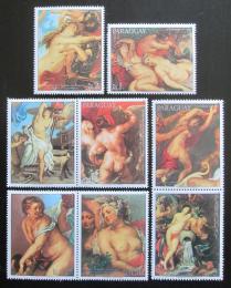 Poštové známky Paraguaj 1985 Umenie, akty s kupónem Mi# 3916-22 Kat 7.50€