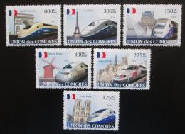 Poštové známky Komory 2008 Francúzské moderní lokomotívy Mi# 1875-80 Kat 11€