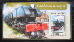 Poštová známka Svätý Tomáš 2016 Parní lokomotívy Mi# Block 1226 Kat 10€