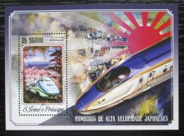 Poštová známka Svätý Tomáš 2014 Moderní lokomotívy Mi# Block 1042 Kat 10€