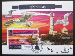 Poštovní známka Maledivy 2016 Majáky Mi# Block 897 Kat 9€