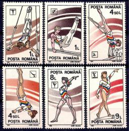 Poštové známky Rumunsko 1991 Gymnastika Mi# 4655-60