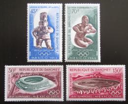 Poštové známky Dahomey 1968 LOH Mexiko Mi# 360-63 Kat 8.50€