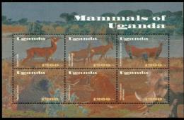 Poštové známky Uganda 2002 Cicavce Mi# 2468-73 Kat 12€