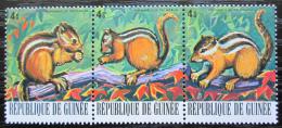 Poštové známky Guinea 1977 Veverka indická Mi# 805-07 Kat 3.90€