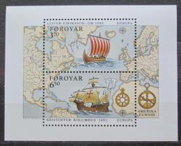 Poštové známky Faerské ostrovy 1992 Európa CEPT Mi# Block 5 Kat 8.50€
