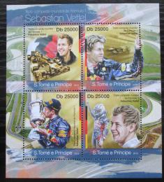 Poštové známky Svätý Tomáš 2013 Formule 1, Sebastian Vettel Mi# 5051-54 Kat 10€