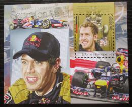 Poštová známka Svätý Tomáš 2013 Formule 1, Sebastian Vettel Mi# Block 870 Kat 10€