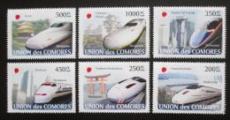 Poštové známky Komory 2008 Japonské rychlovlaky Mi# 1893-98 Kat 14€
