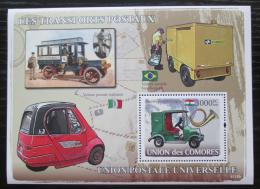 Poštová známka Komory 2008 Poštovní automobily Mi# Block 431 Kat 15€