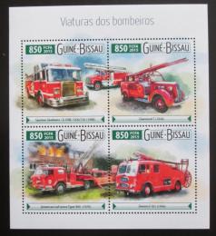 Poštové známky Guinea-Bissau 2015 Hasièská autá Mi# 8110-13 Kat 14€