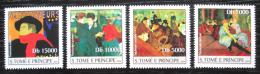 Poštové známky Svätý Tomáš 2004 Umenie, Toulouse-Lautrec Mi# 2539-42 Kat 12€
