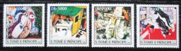 Poštové známky Svätý Tomáš 2004 Umenie, Marc Chagall Mi# 2543-46 Kat 12€